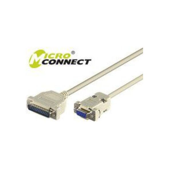 MicroConnect DB-9 - DB-25, 3m, Szary (IBM029)