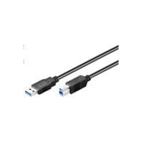 Kabel USB MicroConnect USB-A - USB-B 0.5 m Czarny (USB3.0AB05B)