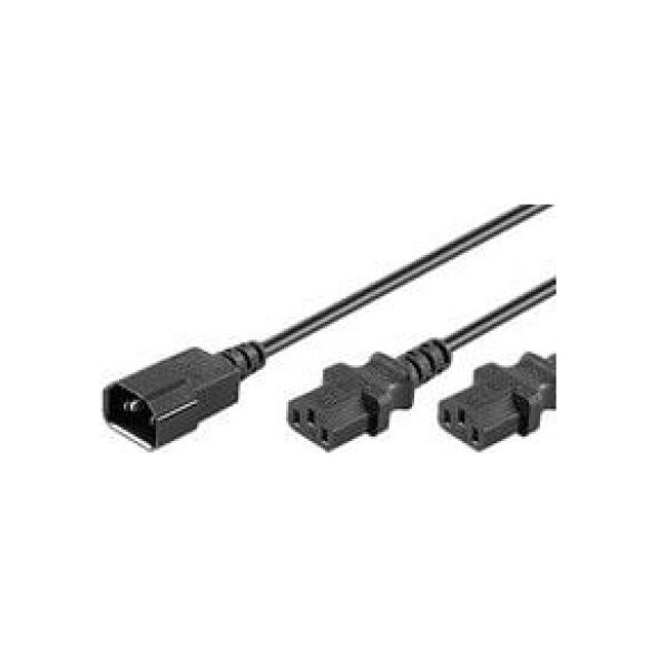 Kabel zasilający MicroConnect C13x2 - C14, 1.2m (PE061312)