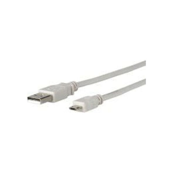 Kabel USB MicroConnect USB-A - microUSB 3 m Biały (USBABMICRO3G)