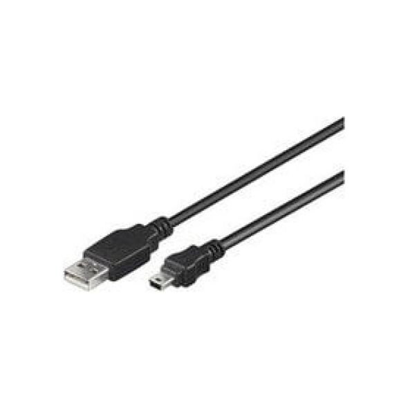 Kabel USB MicroConnect USB-A - miniUSB 1 m Czarny (USBAMB51)