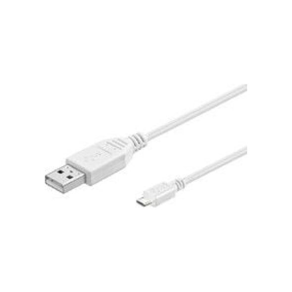 Kabel USB MicroConnect USB-A - microUSB 3 m Biały (USBABMICRO3W)