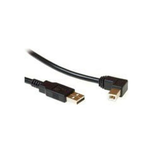 Kabel USB MicroConnect USB-A - USB-B 2 m Czarny (USBAB2ANGLED2)