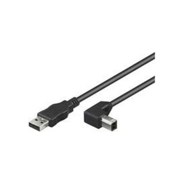 Kabel USB MicroConnect USB-A - USB-B 1 m Czarny (USBAB1ANGLED)