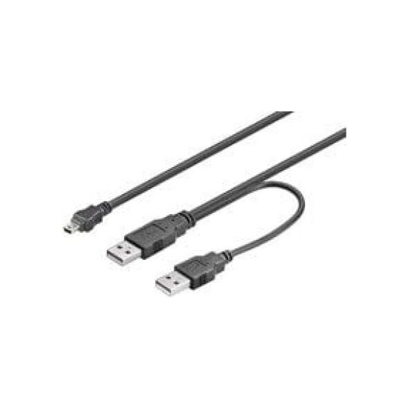 Kabel USB MicroConnect USB-A - 0.6 m Czarny (USBAAB06)