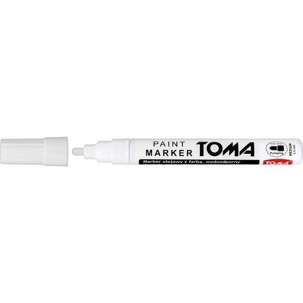 Toma MARKER OLEJOWY KOŃCÓWKA 2,5 MM BIAŁY TO-440Z54