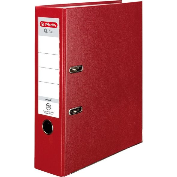 Segregator Herlitz dźwigniowy A4 80mm czerwony (0011167426)