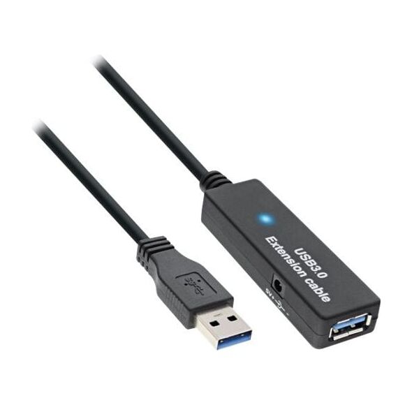 Kabel USB InLine USB-A - 15 m Czarny (35656)