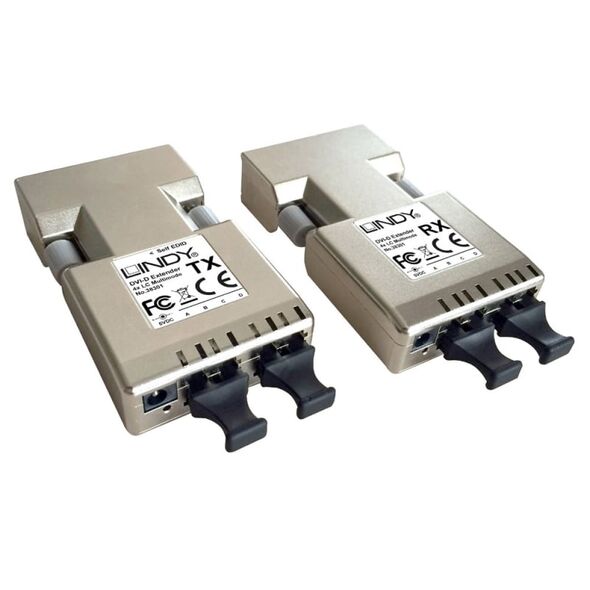 System przekazu sygnału AV Lindy DVI-D Przedłużacz 500m Fiber/LWL 2x Duplex LC - 38301