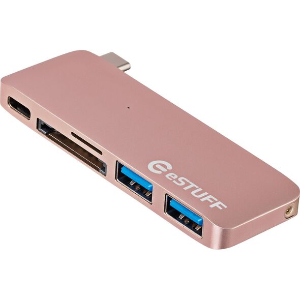 HUB USB eStuff 1x SD 1x microSD  + 3x USB-A  (ES84121-ROSE)