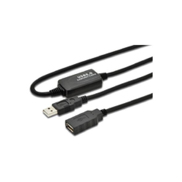 Kabel USB MicroConnect USB-A - USB-A 5 m Czarny (USB2.0AAF05A)