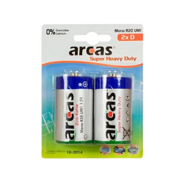 Arcas Bateria Super Heavy Duty D / R20 2 szt.