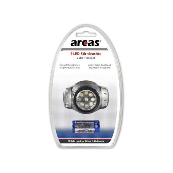Latarka czołowa Arcas 9-LED Headlamp + 3xAAA (307 10004)
