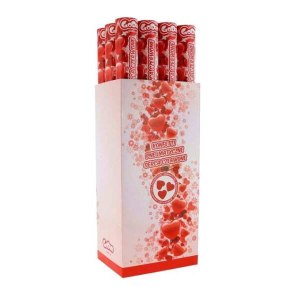 GoDan Konfetti pneumatyczne-Serca czerwone/60cm