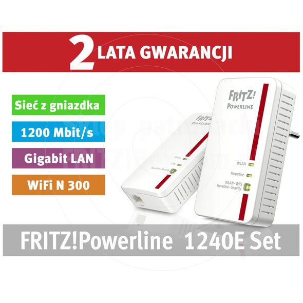 Adapter powerline AVM FRITZ! 1240E WLAN Set (20002745)
