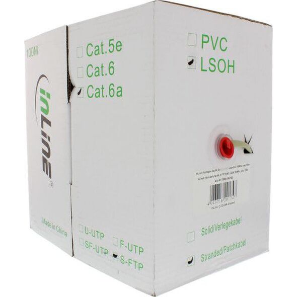 InLine S/FTP kat.6a szary 100m (76899)