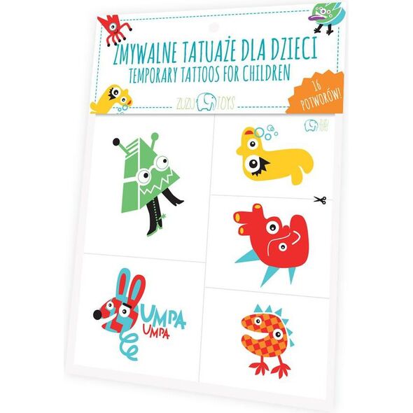 Zuzu Toys Zmywalne tatuaże dla dzieci - Potwory - 145660