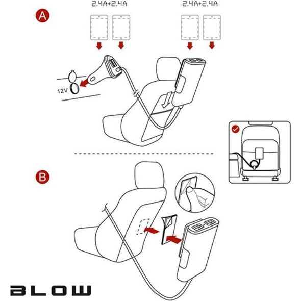 Ładowarka Blow 4x USB-A 9.6 A  (75-744#)