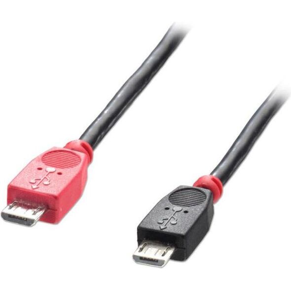 Kabel USB Lindy microUSB - microUSB 0.5 m Czarny (31758)