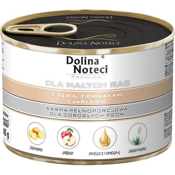 Dolina Noteci Premium dla małych ras z gęsią ziemniakami i jabłkiem 185 g