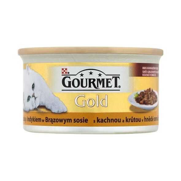 Gourmet Gold z kaczką i indykiem w brązowym sosie 85g