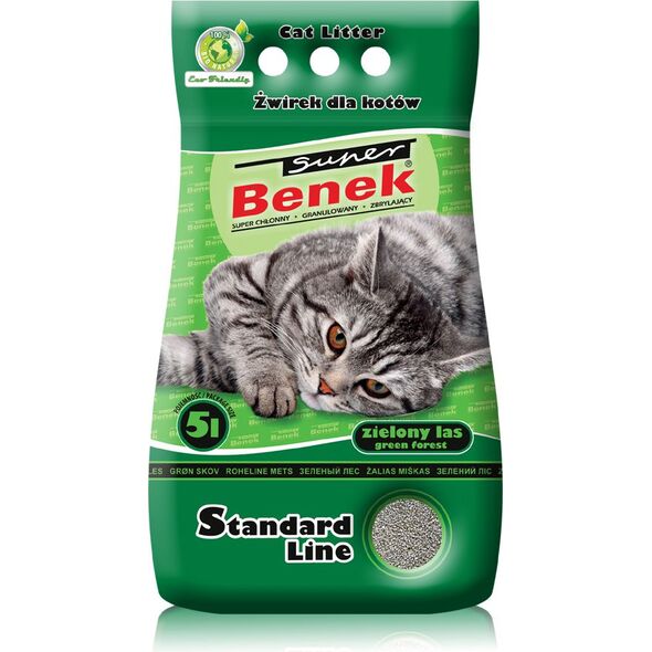 Żwirek dla kota Super Benek Standard Zielony las 5 l