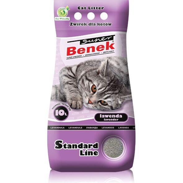 Żwirek dla kota Super Benek Standard Lawenda 10 l