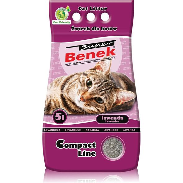 Żwirek dla kota Super Benek Compact Lawenda 5 l
