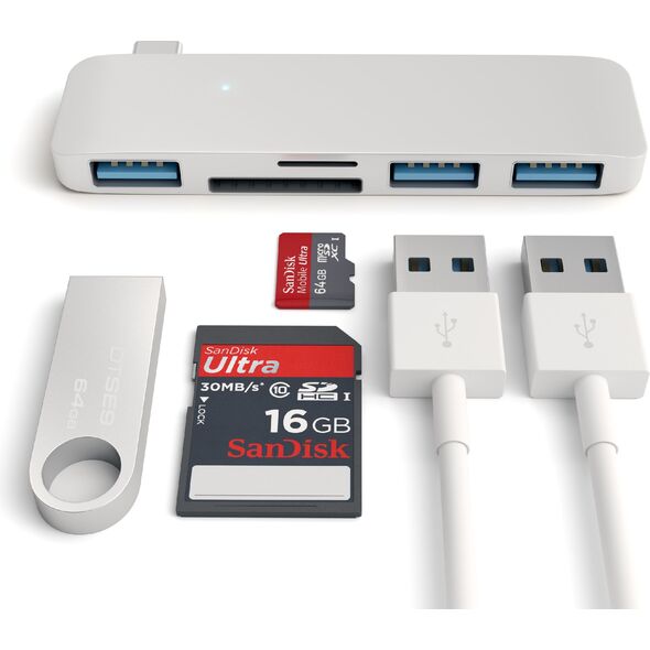 HUB USB Satechi 1x SD 1x microSD  + 3x USB-A 3.0 (ST-TCUHS)