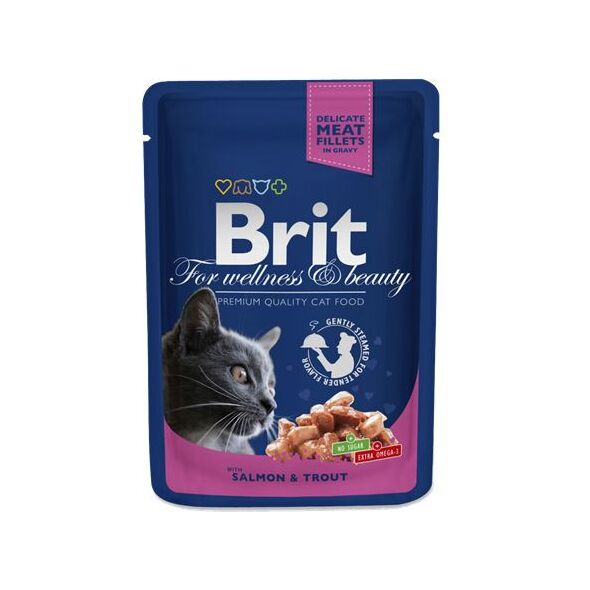 Brit Premium Cat Pouches with Salmon & Trout 100g
