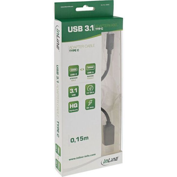 Adapter USB InLine USB-C - USB Czarny  (35800)