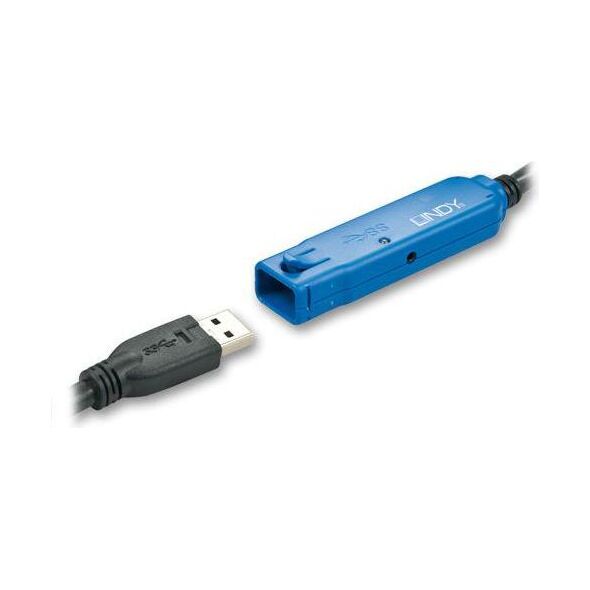 Kabel USB Lindy USB-A - USB-A 8 m Czarny (43158)