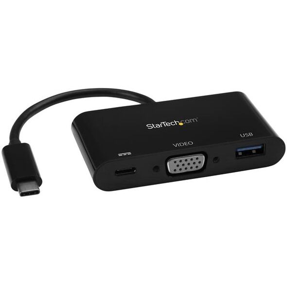 Adapter USB StarTech USB-C - VGA + USB-C + USB Czarny  (CDP2VGAUACP)