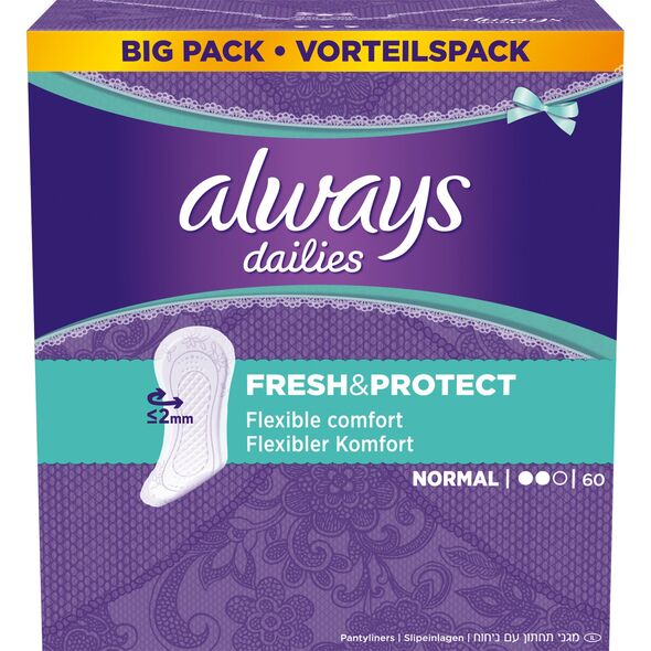 Always Wkładki higieniczne Dailies Fresh & Protect Normal 60 szt.