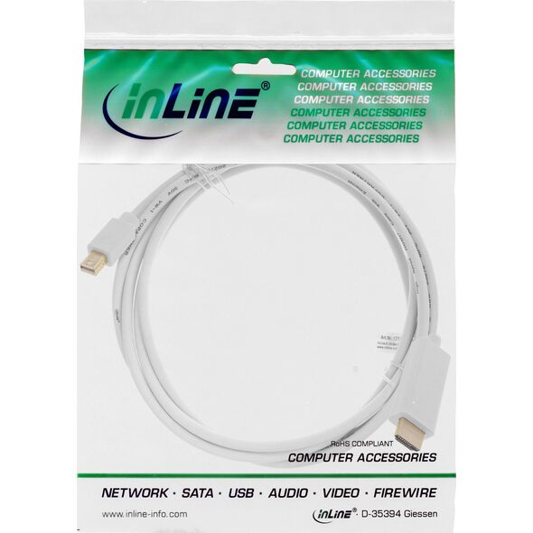 Kabel InLine DisplayPort Mini - HDMI 1.5m biały (17176I)