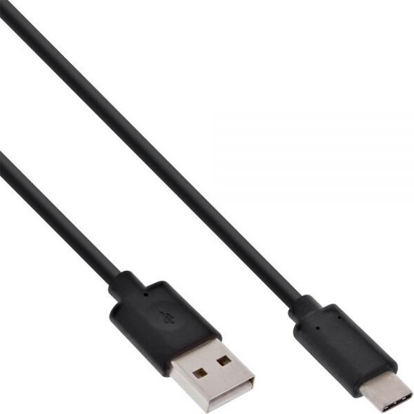 Kabel USB InLine USB-A - USB-C 1 m Czarny (35731)