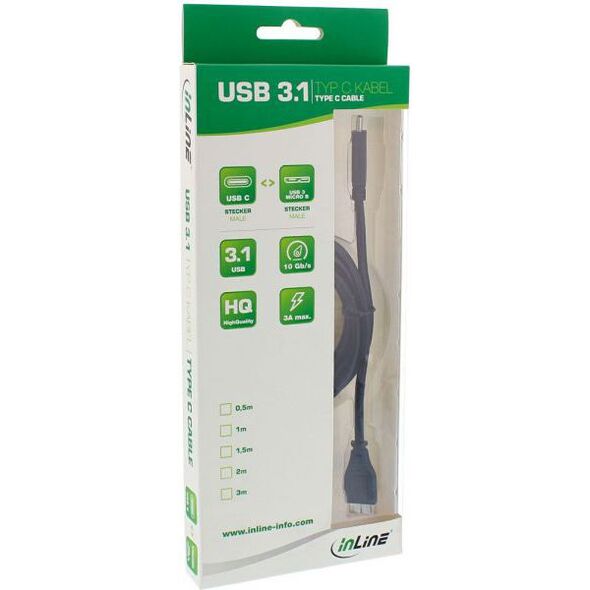Kabel USB InLine USB-C - micro-B 1.5 m Czarny (35724)