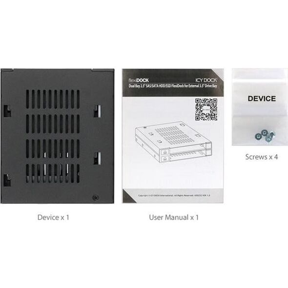 Kieszeń Icy Dock 2x 2.5" SATA/SAS Hotswap flexiDOCK (MB522SP-B)