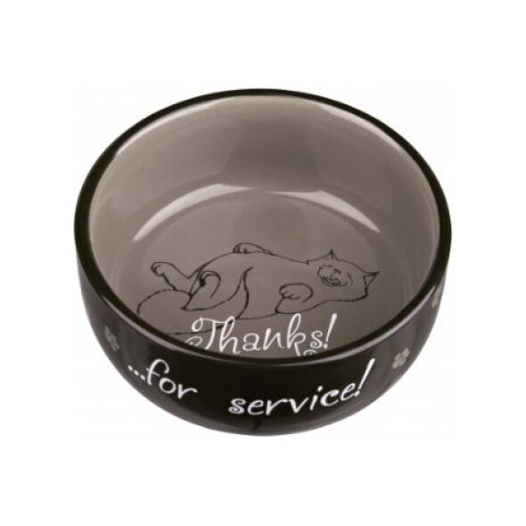 Trixie MISKI CERAMICZNE DLA KOTA Thanks for Service, 0.3 l/o 11 cm