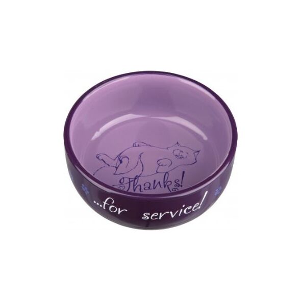 Trixie MISKI CERAMICZNE DLA KOTA Thanks for Service, 0.3 l/o 11 cm
