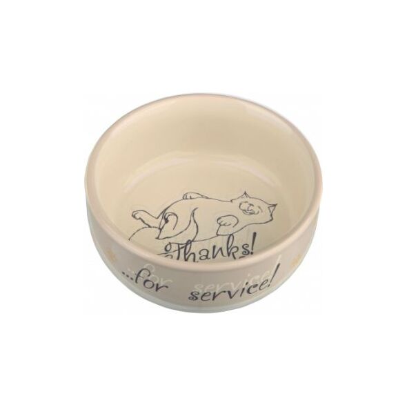 Trixie MISKI CERAMICZNE DLA KOTA Thanks for Service, 0.3 l/o 11 cm