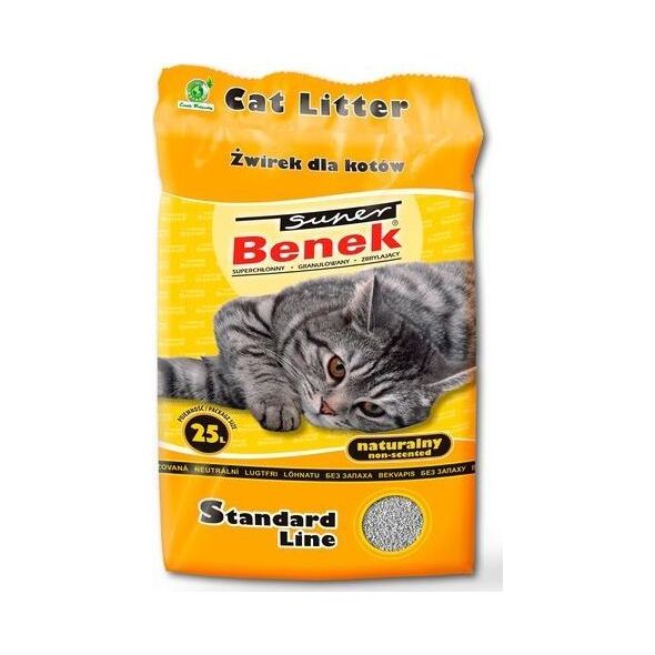Żwirek dla kota Super Benek Standard Naturalny 25 l