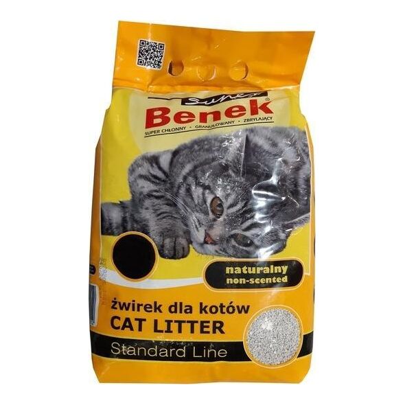 Żwirek dla kota Super Benek Standard Naturalny 25 l