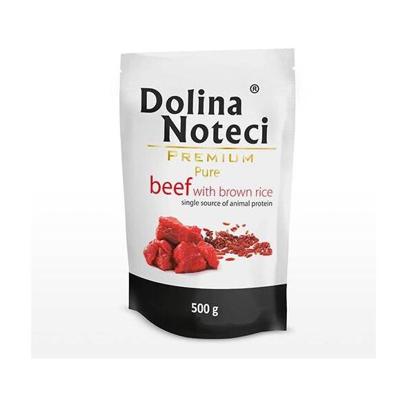 Dolina Noteci Dolina Noteci Pies Pure, wołowina z brązowym ryżem saszetka 500g