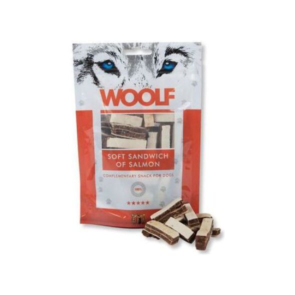 Brit WOOLF przys.PIES 100g SOFT SANDWICH SALM