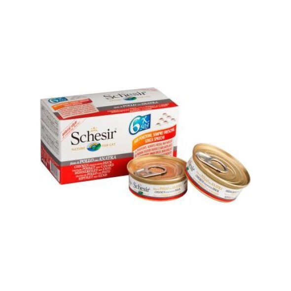 Schesir SCHESIR KOT 6x50g MULTIPAK kurczak z kaczką w sosie