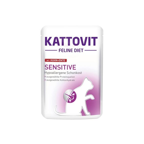 Kattovit KATTOVIT 85g sasz. SENSITIVE KURA+KACZKA wrażliwy kot nietolerancja pokarmowa