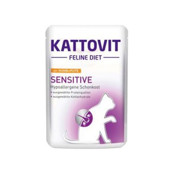 Kattovit KATTOVIT 85g sasz. SENSITIVE KURA+INDK wrażliwy kot nietolerancja pokarmowa