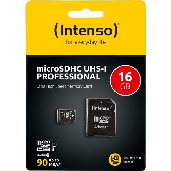 Karta Intenso Professional MicroSDHC 16 GB Class 10 UHS-I/U1  (3433470)