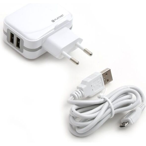Ładowarka Platinet PLCU2W 2x USB-A 3.4 A (PLCU2W)